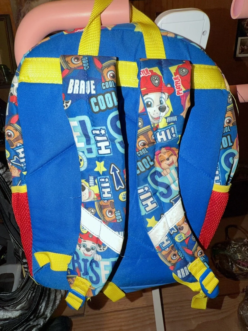 Paw Patrol Blue & Yellow Kids Backpack with Character Graphics